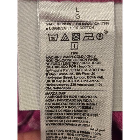 Gap The Big Shirt 100% Gauze Cotton Pink White Stripe Pocket Womens Size Large - Picture 7 of 9